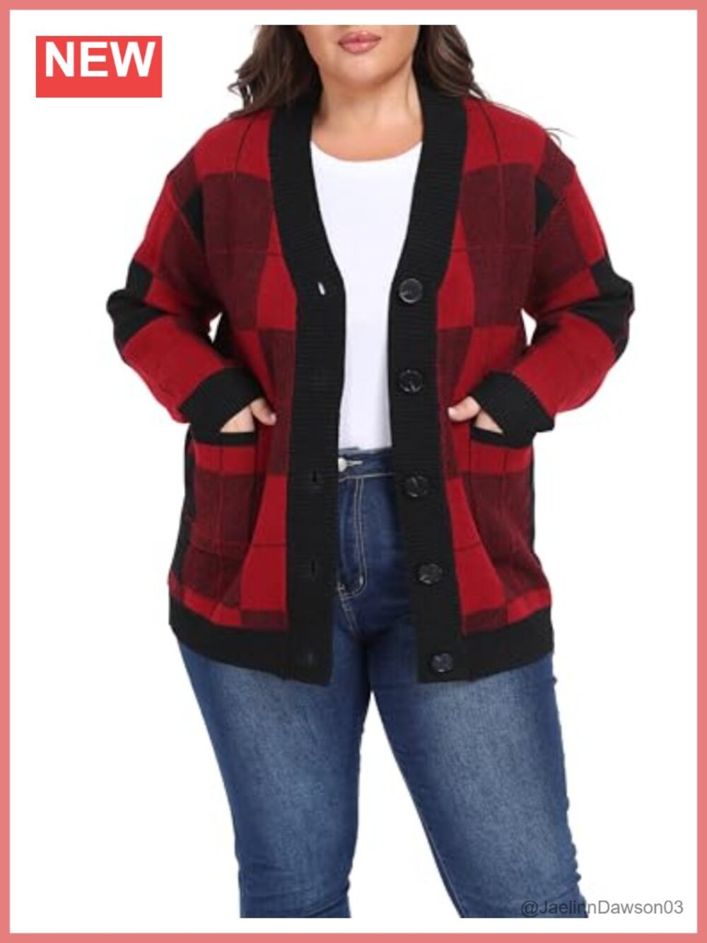 Plus Size Button Cardigan Soft Stretch Sweater Loose Fit Women's